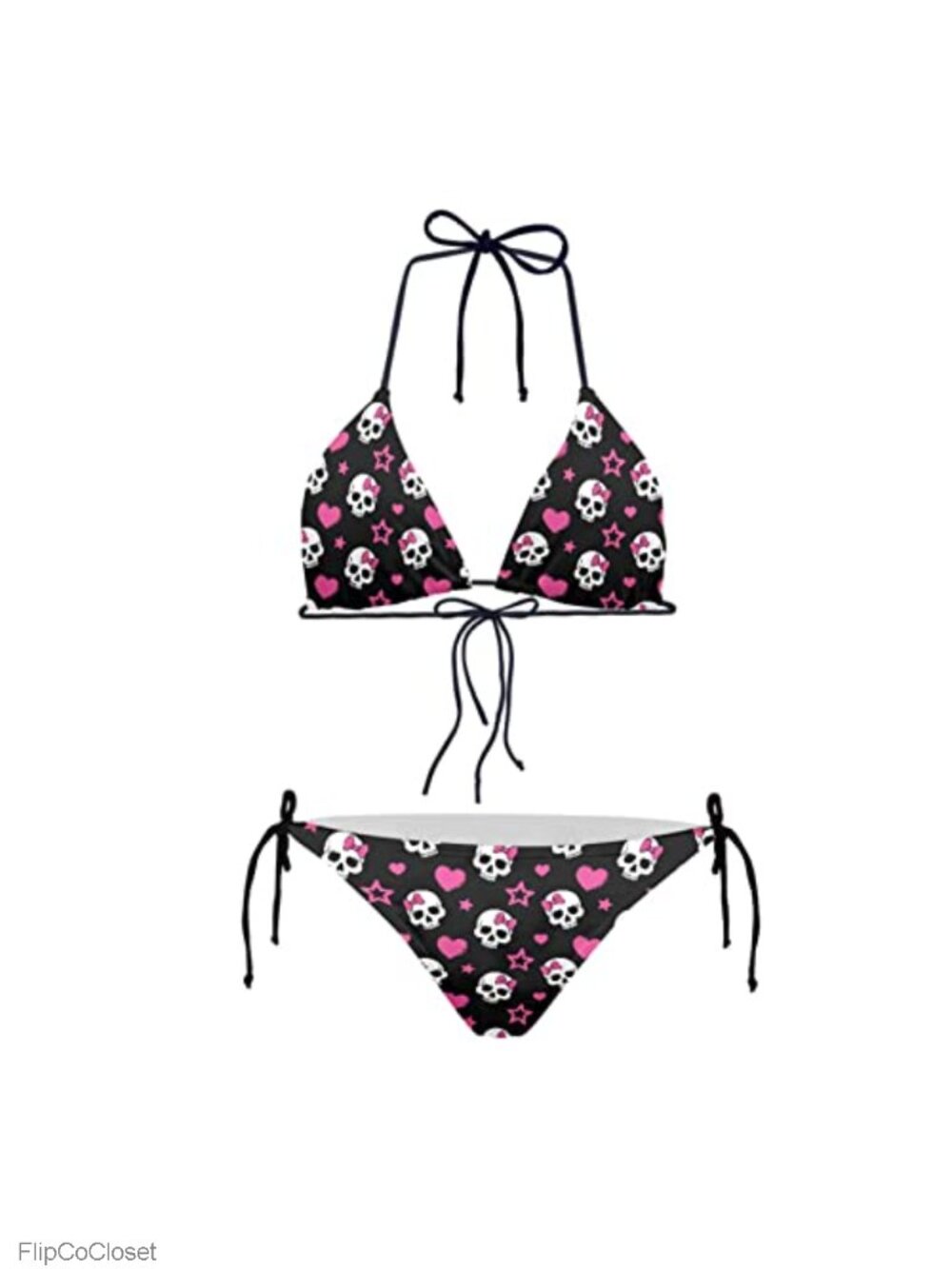 Women's High Waist Halter Bikini Set Triangle Two Piece Swimsuit